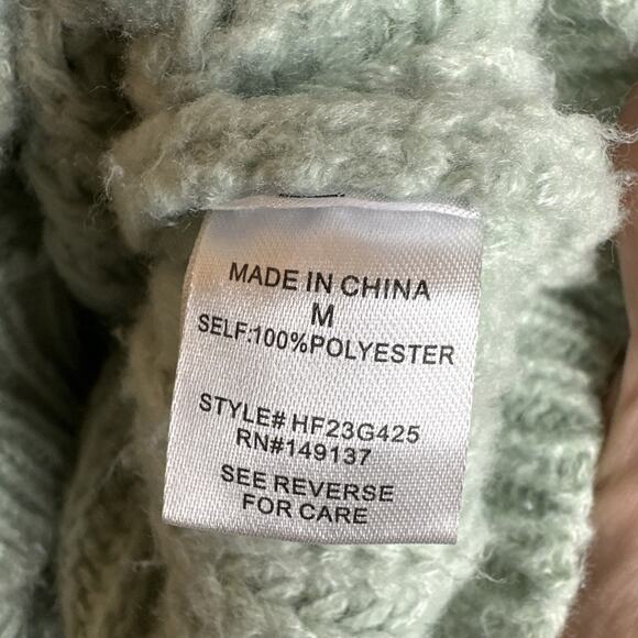 Hyfve Romantic Floral Cardigan Chunky Cropped Sweater Size M Grannycore Seafoam - Picture 9 of 10